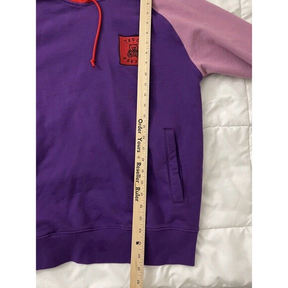 Teddy Fresh Hoodie Mens Large Rainbow Colorblock Pullover Sweater Outdoor - Picture 8 of 10